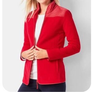 Talbots Womans Vibrant Red Lightweight fleece Jacket